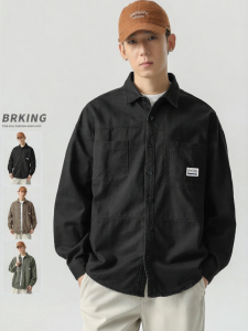 Wood soon | Autumn Winter New Casual Cotton Loose Workwear Shirt
