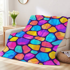 Rainbow Mosaic Pebbles Winter And Summer Dual-Use Comfortable Flannel Blanket Soft And Sticky Sofa Cover BlanketExquisite Gift