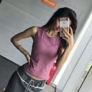 Womens Fitness Clothing Tight Yoga Tank Top Running T-Shirt Casual Wear Belly-Baring Sleeveless Sports Top Summer Dance Outdoor
