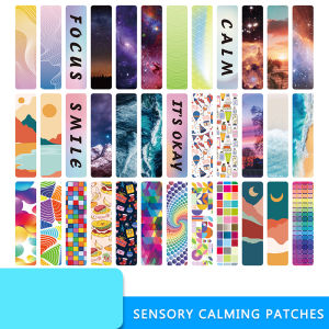 36Pcs Anxiety Sensory Stickers Textured Calming Strips Tactile Rough Sensory Calm Stickers Adhesive Textured Tape Fidget Pack