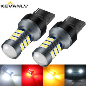 KEVANLY | 2pcs T20 LED 7440 7443 Led WY21W W21W Led Bulbs Car Signal Lamp T20 27SMD 3030 Chip Backup Reversing Light Plug And Play