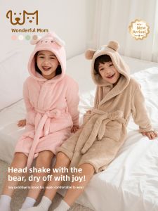 YINGXIAOYA | Quick-Dry Warm Bathrobe for Children 100% Towel Material