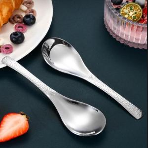 HNKMP | 〔Z〕2Pcs Stainless Steel Spoons Dessert Fruit Spoons For Home And Restaurant Soup Ladle Home Kitchen Essential Tools