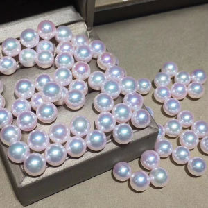 Japan Flower Bead Akoya Sea Pearls Bare Pearl Custom Single Scattered Beads Small Pearl Perfect Circle DIY Eardrops Earrings Female
