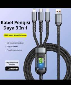 [SH-313] Kabel Data Nylon 3in1 100W Fast Charging