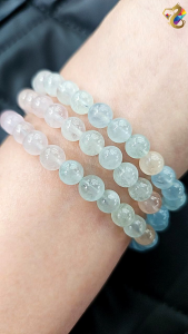 Graduation Grade Ombre Colorful Morganite Single / 3 Rounds Bracelet