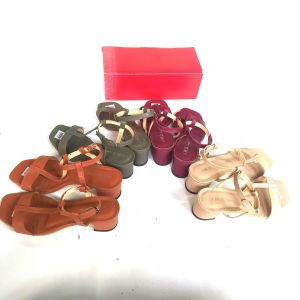 Sandal wanita heels  murah kekinian tali ban satu 5Cm AR 15