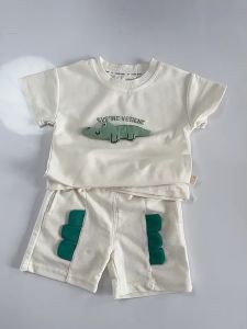 ชุดเด็ก เสื้อกางเกงเด็ก ชุดลายจระเข้ ชุดเด็กสีเขียว ชุดเด็กไปสวนสัตว์ น่ารักมากๆ size80-120