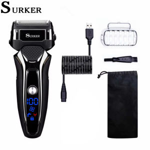 Surker Electric Shaver for Men Rechargeable Intelligent Reciprocating Type Razor Washable Digital LCD Display Shaving Machine