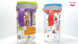 Evorie Tritan Toddler Water Bottle with Silicone Straw 300mL