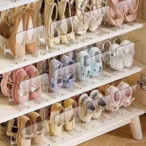 1Pcs 4 compartments transparent shoe rack acrylic shoe storage rack no need for electricity suitable for various room types