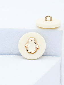 Fashionable Cute Penguin Metal Double Stitch Button Elegant Simple Knitted Sweater Button Resin Knob Home Fabric Sewing DIY