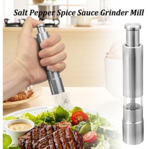HK.1pcs Stainless steel material grinder High quality pepper grinder Sea salt grinder Food seasoning powder grinder Food safety grade stainless steel material