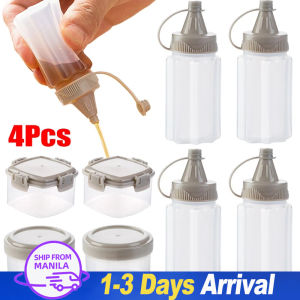 🔥Fast Shipping🔥4PCS/Set Transparent Spices Bottle with Lid Mini Sauce Seasoning Box Sauce Dressing Squeeze Bottle Portable BBQ Picnic Salt Spice Jar