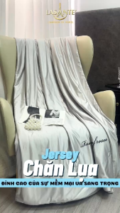 Chăn hè lụa Lasante Jersey chần bông mỏng kích thước 2mx2m3 mát lạnh mềm mại