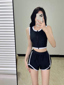 HAYOU | Summer Student Swimwear Modest Small Bust Support High Waist Tummy Covering