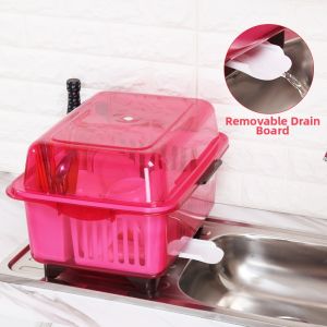 Large Capacity Water-draining Bowl Storage Box with Lid and Drain Holes