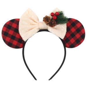 Disney | New Cute Christmas Mickey 3.3"Mouse Ears Headband For Girls Soft Bow Hairband Festival Party Christmas DIY Hair Accessories Gift
