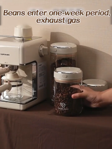 Airtight Coffee Bean Container Storage Canister Tea Jar Vacuum Sealed Cans Kitchen Storage Organizer