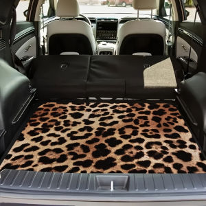 Retro Leopard Print Trunk Mat Vintage Cargo Liner Wear-Resistant Boot Protector Universal Fit Car Accessories Non-Slip
