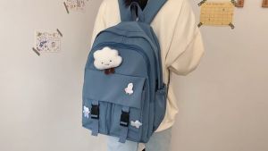 MR Schoolbag Korean Style Backpack Cute Highschool Student Bag Large Capacity Waterproof Ins Style Beg Sekolah College 读书背包
