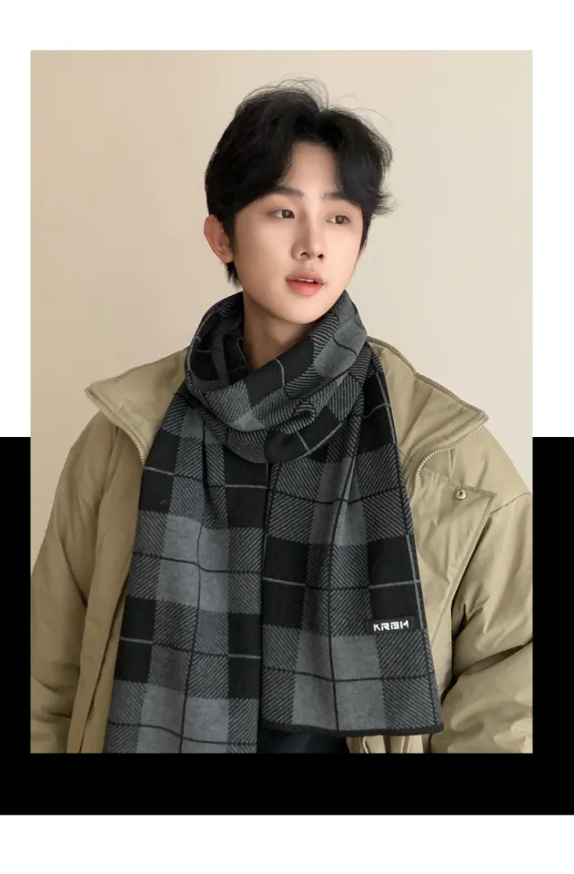 JIFANPAUL | Autumn Winter Korean Style Premium Gray Scarf for Men