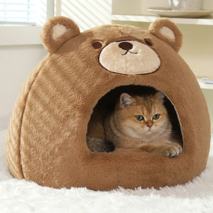HOOPET | HOOPET Cats House Dogs Bed Indoor Sleeping Bed Soft Cat Cave Winter Warm Kitten Nest Puppy Kennel Pet Products