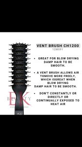 Elegant Black Vent Brush CH1200 for Smooth Blow-Dry and Scalp Massage