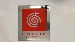 GELUNG HOS HOSE REEL Stainless Steel Mirror Finishing Sign