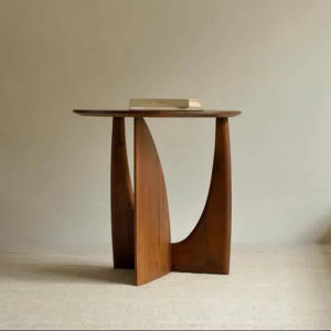 GOOFANSER | Nordic Circular Solid Wood Minimalist Black Side Table
