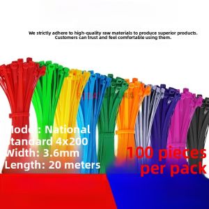 Colorful Nylon Tie Rope Strong Fixation Storage Organization Cable Ties Red Yellow Blue Green Black High Tensile Office Supplies