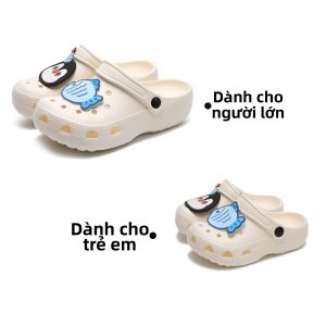 XIXITIAO | Dép Bãi Biển Chống Trượt Gia Đình Hình Penguins Đáng Yêu