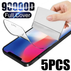 5Pcs Hydrogel Film Screen Protector For iPhone 14 15 13 12 11 16 Pro Max For iPhone 14 15 16 Plus 12 Pro Full Cover Film