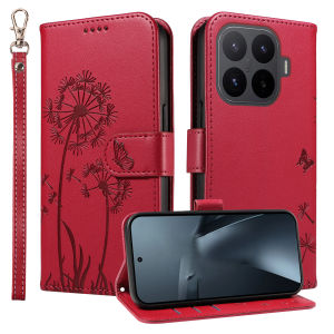 szhaiyu | Leather Wallet Flip Phone Case for Xiaomi Mi 15 15T 17 17T Pro Max Ultra Dandelion Embossed Design with Card Holder Cover