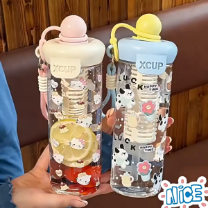 VIVOLILV【PH STOCK】Cute Cartoon Insulated Tumbler with Straw Handle 700ml Double-Wall Stainless Steel Thermos Cup Leak-Proof for Hot/Cold Drinks【Real Product】