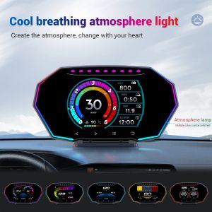 RYSJM | HUD Obd2 Display F11 On-board Computer Dual System GPS+OBD Gauge Smart Digital Slope Water Temperature Speed Meter Electronic