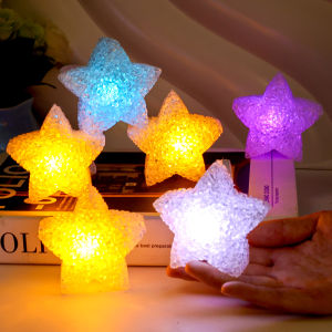 7.5cm Five-pointed Star Lights Childrens Hand-held Glowing Star Night Lights Performances Props Festival Wedding Party Decoration Lamps