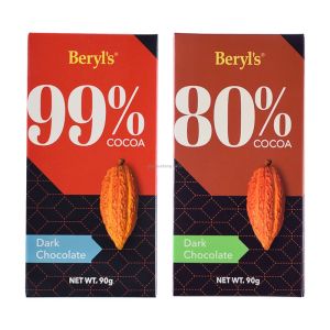 Malaysia Original Import Beryls Beilos Black Chocolate 99%80%70% Cocoa 90 GX2 Rake Pack