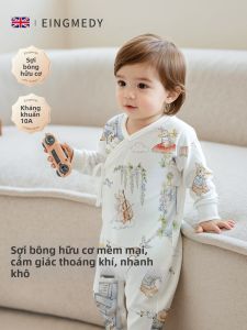 Áo liền thân EINGMEDYFRESH vải cotton nguyên chất cho bé sơ sinh 0-3 tháng tuổi 