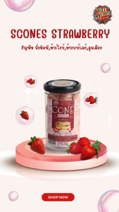 [2 กระปุก ]สโคน สตรอเบอร์รี่  สโคนธัญพืช 5 ชนิด Treemeals Scones Strawberry    (GG025-2)