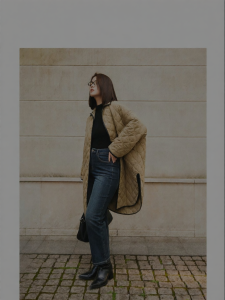 Warm Insulation Quilted Diamond-shaped A-line Down Coat 90% White Duck Down
