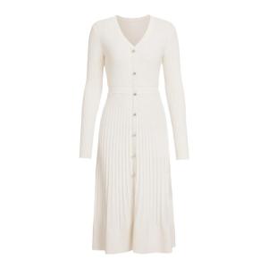 ELLASSAY | Early Autumn Elegant Jacquard V-Neck Wool Dress 100%