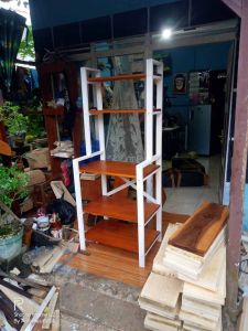 meja serbaguna rak serbaguna dari kayu 5 susun minimalis murah