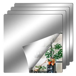 4/8/16Pcs Self-adhesive Acrylic Mirror Bathroom Shower Makeup Anti Fog Mirror Home DIY Decoration Tile Shaving Mirror Sticker
