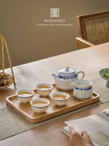 mornenjoy | Porcelain Jingdezhen Chinese Style Tea Set For Gifting