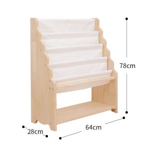 Nordic Style Solid Wood Freestanding Bookshelf