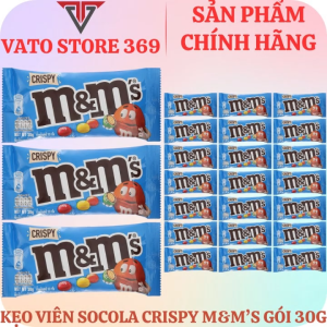 Kẹo socola siêu giòn M&M cryspy xanh dương gói 30g