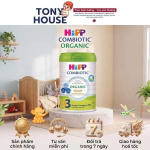 Sữa bột nhập khẩu HiPP 3 Combiotic Organic HMP 800g | Sữa Châu Âu | Hỗ Trợ Tiêu Hóa Tăng Đề Kháng tem phụ Vạn An