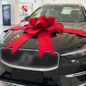 Red Giant Car Bow for Automobile 4S Shop Showroom Decoration Festival Gift Car Delivery Festive Decoration Bow