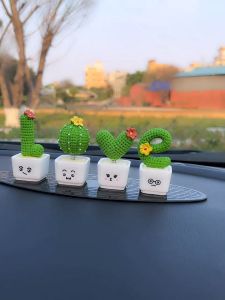 Car Dashboard Cactus Ornament Small Resin Plant Ornaments Decoration Car Home Office Cute Cactus Decor Accessories Cactus Ornaments LOVE Letter Decoration Resin Resin Plant Potted Car Decoration Figurines DIY Valentines Day Gifts
